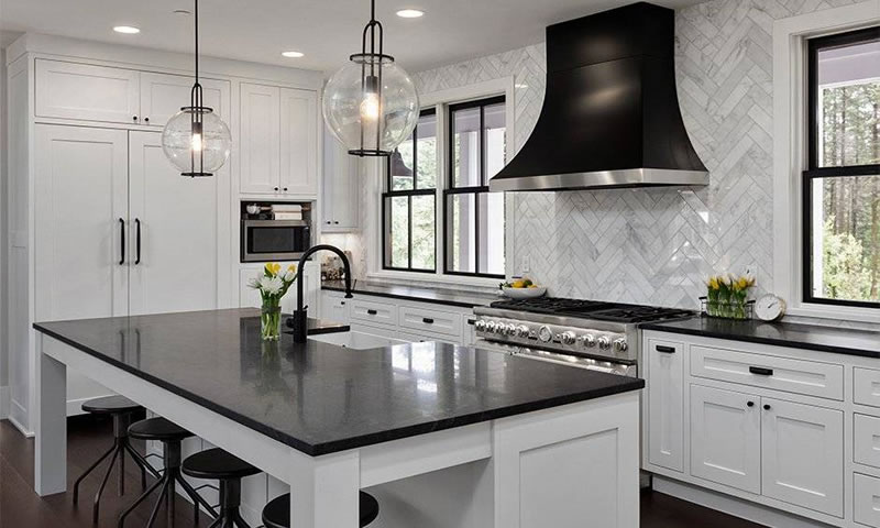 Black granite kitchen