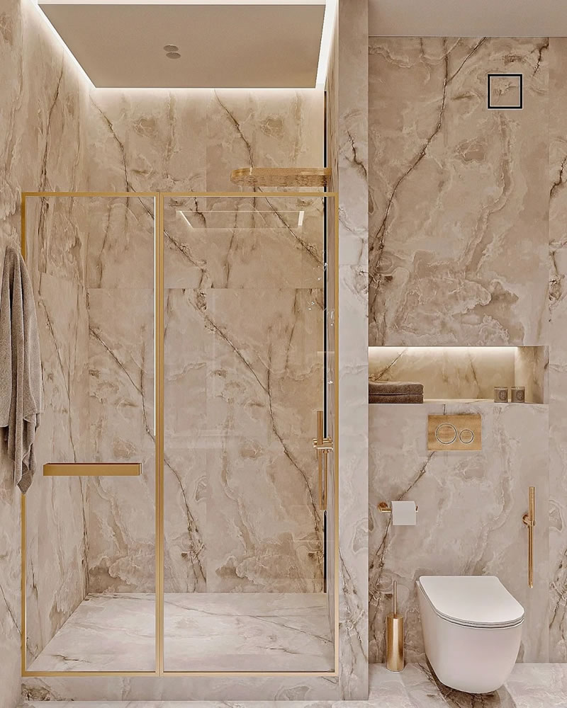 Bathroom stone cladding