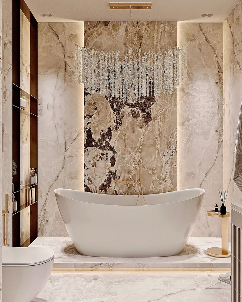 Bathroom stone cladding
