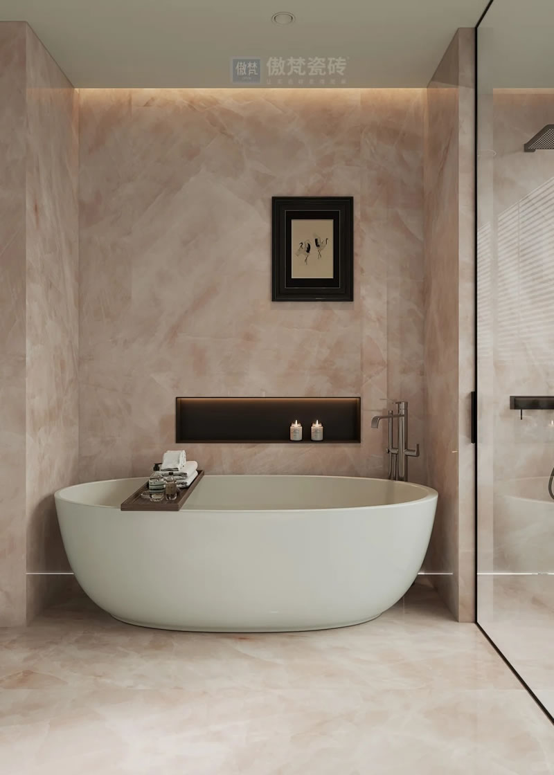 Bathroom stone cladding