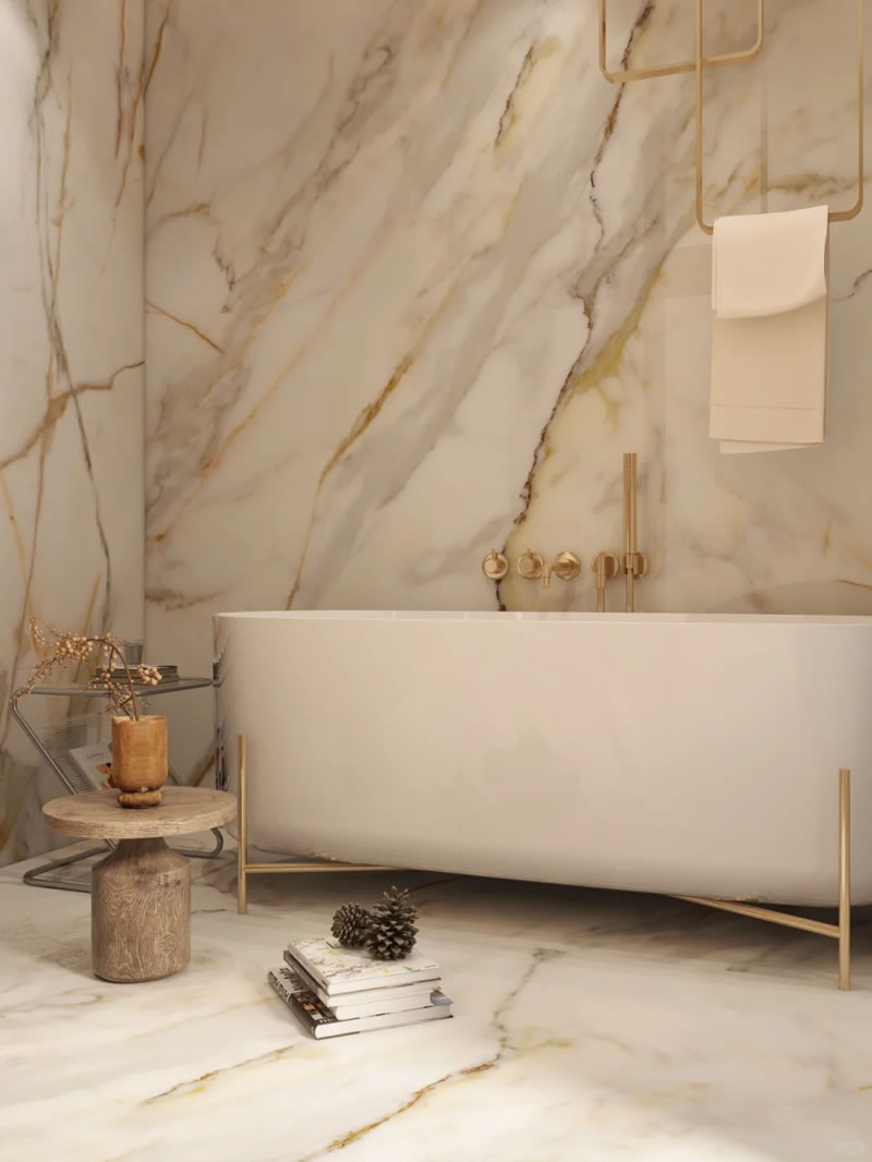 Bathroom stone cladding