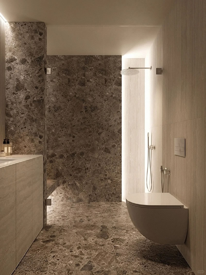 Bathroom stone cladding