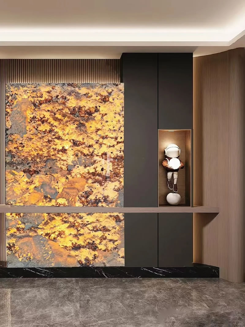 Luxury stone backsplash idea