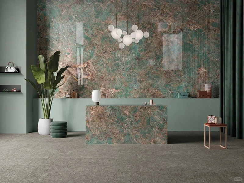 Luxury stone backsplash idea