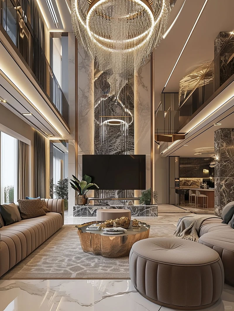 Luxury stone backsplash idea