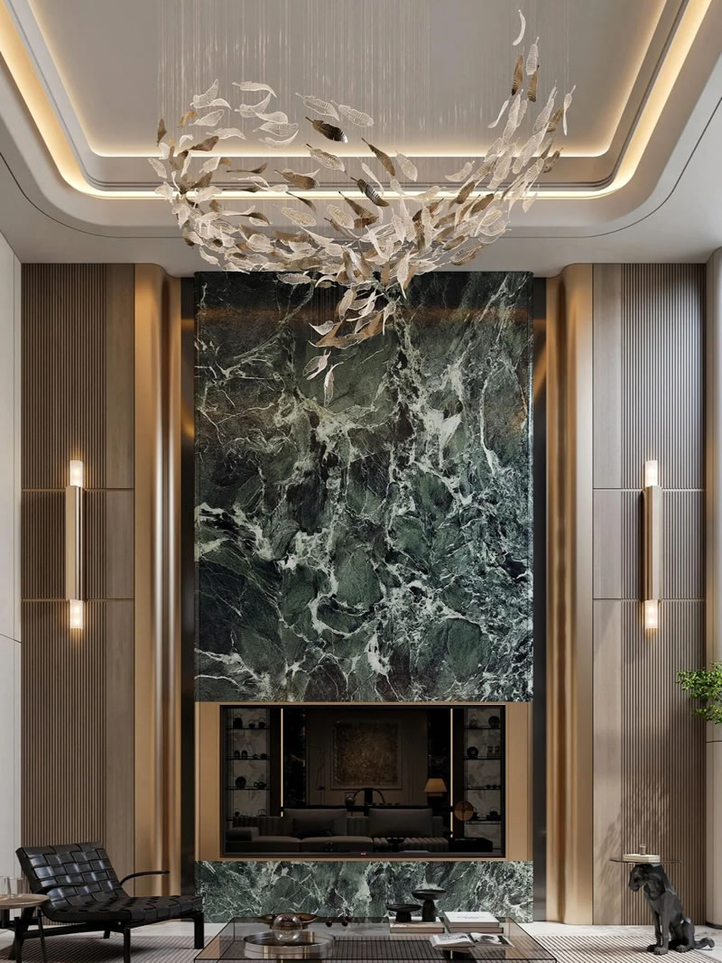Luxury stone backsplash idea