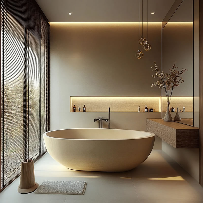 Modern Bathroom Stone Design