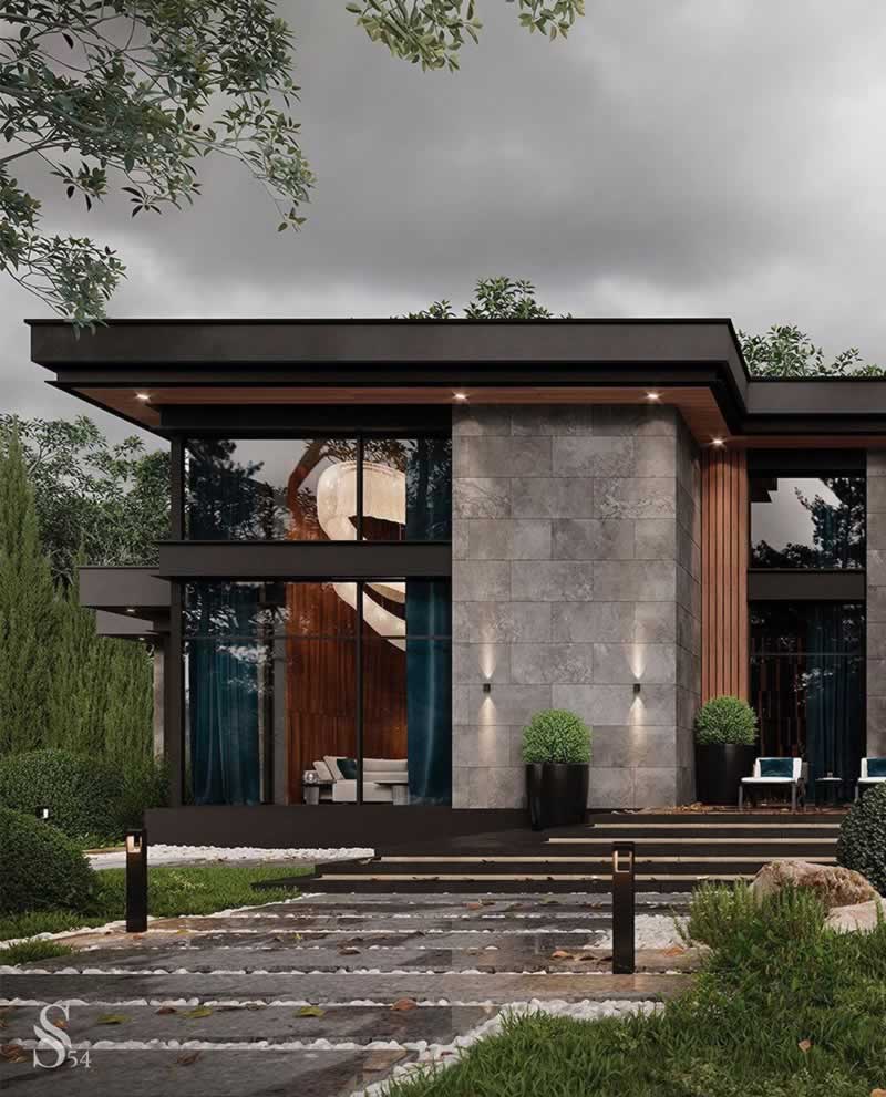 Modern stone villa design