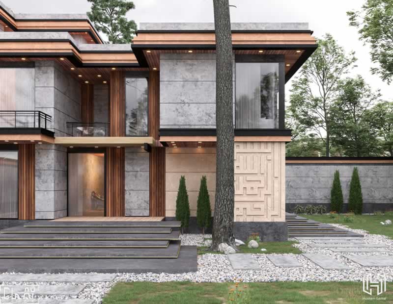 Modern stone villa design