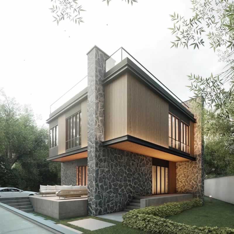 Modern stone villa design