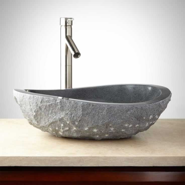Premium natural stone bathroom sink