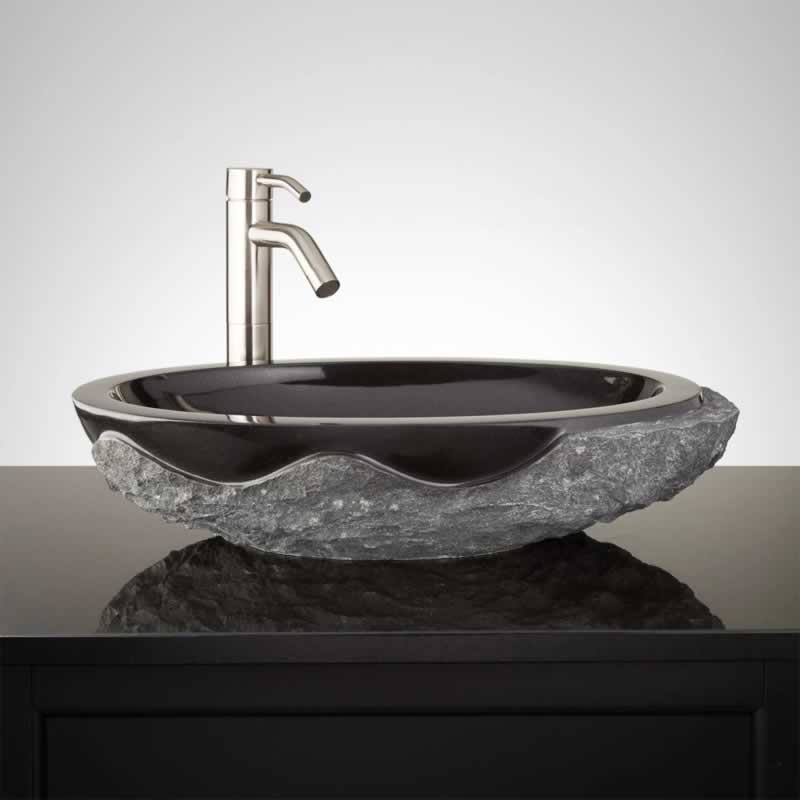 Premium natural stone bathroom sink
