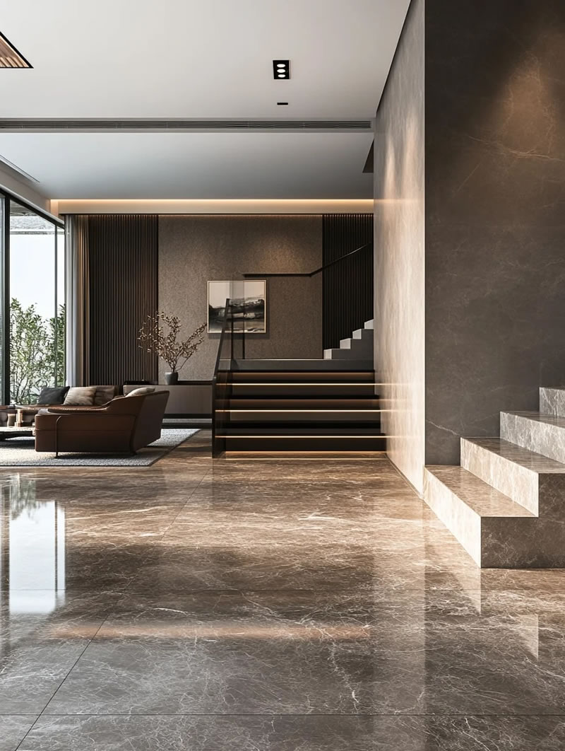 Luxury Living Room Design with Stone