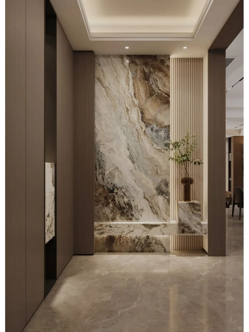 Luxury Living Room Design with Stone