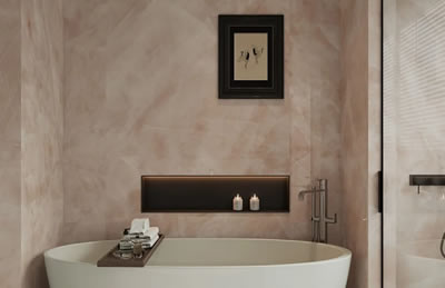 Bathroom stone cladding