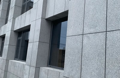 Grey granite cladding