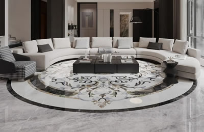 Luxury Living Room Design with Stone
