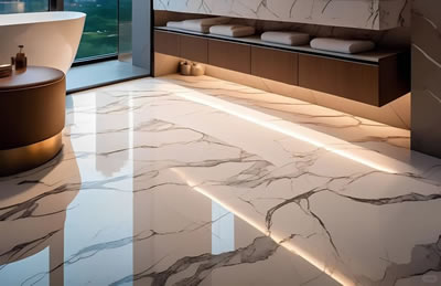 Polished Marble Tiles for Bathroom