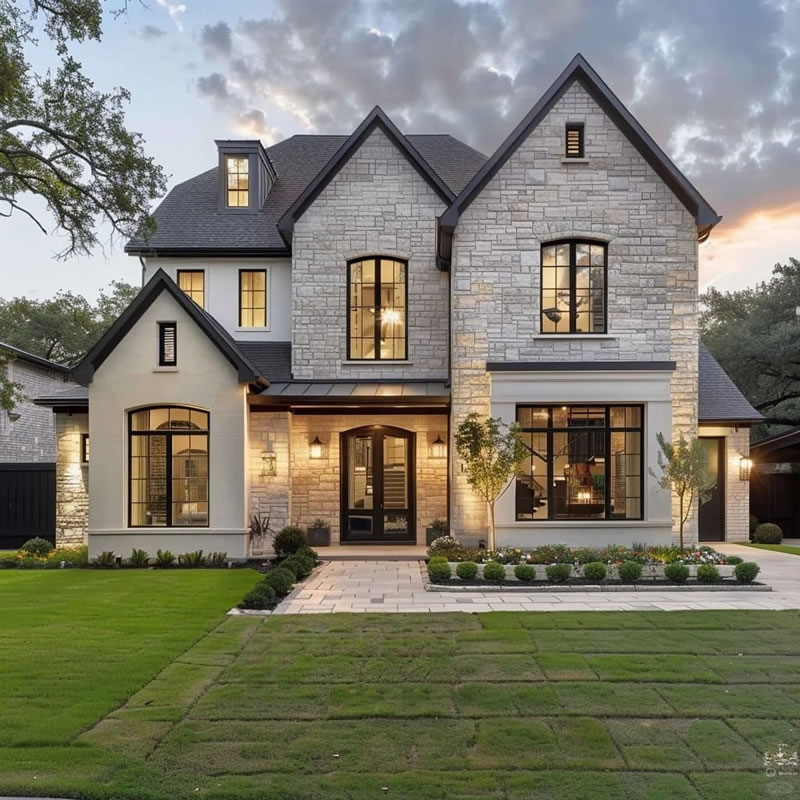 Modern style stone villa design