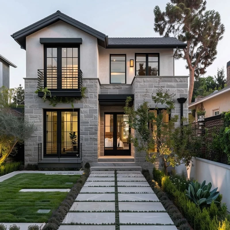 Modern style stone villa design