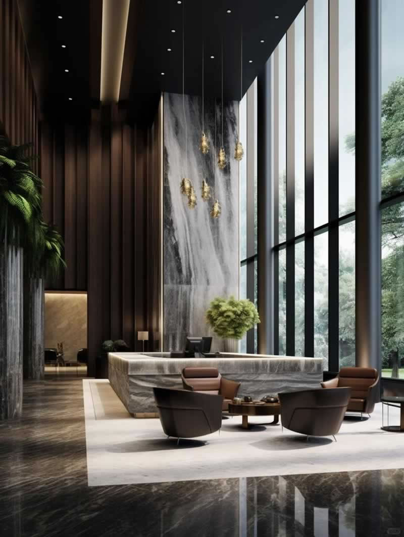 Marble hotel interiors