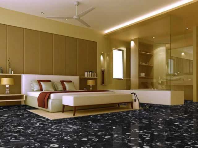 Black Fossil Marble Flooring