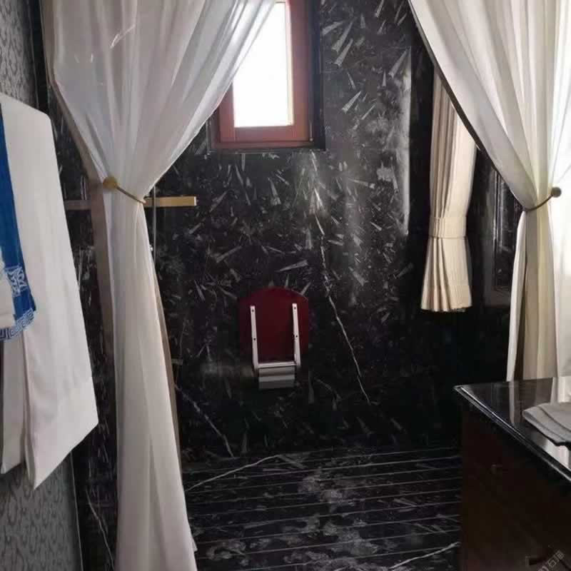 Black Fossil Marble Flooring