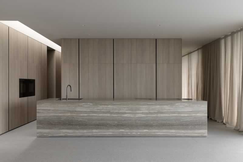 Blue Travertine benchtops design