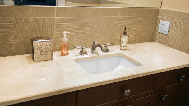 Creme Marfil Marble bathroom vanities