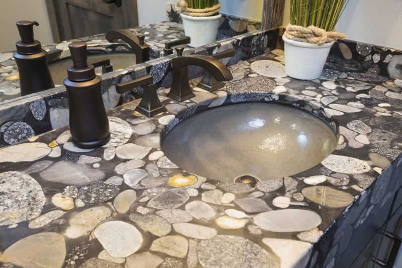 River Pebble Countertops