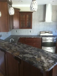 River Pebble Slab Countertops