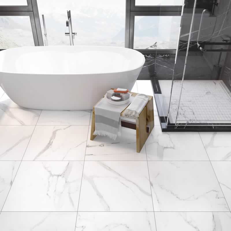 Statuario White Marble Bathroom