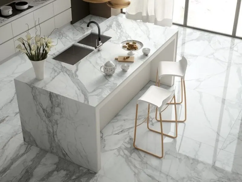 Statuario White Marble Kitchen