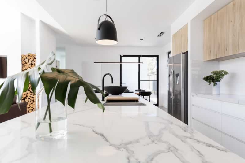 Volakas White Marble Kitchen