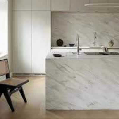 Volakas White Marble Kitchen