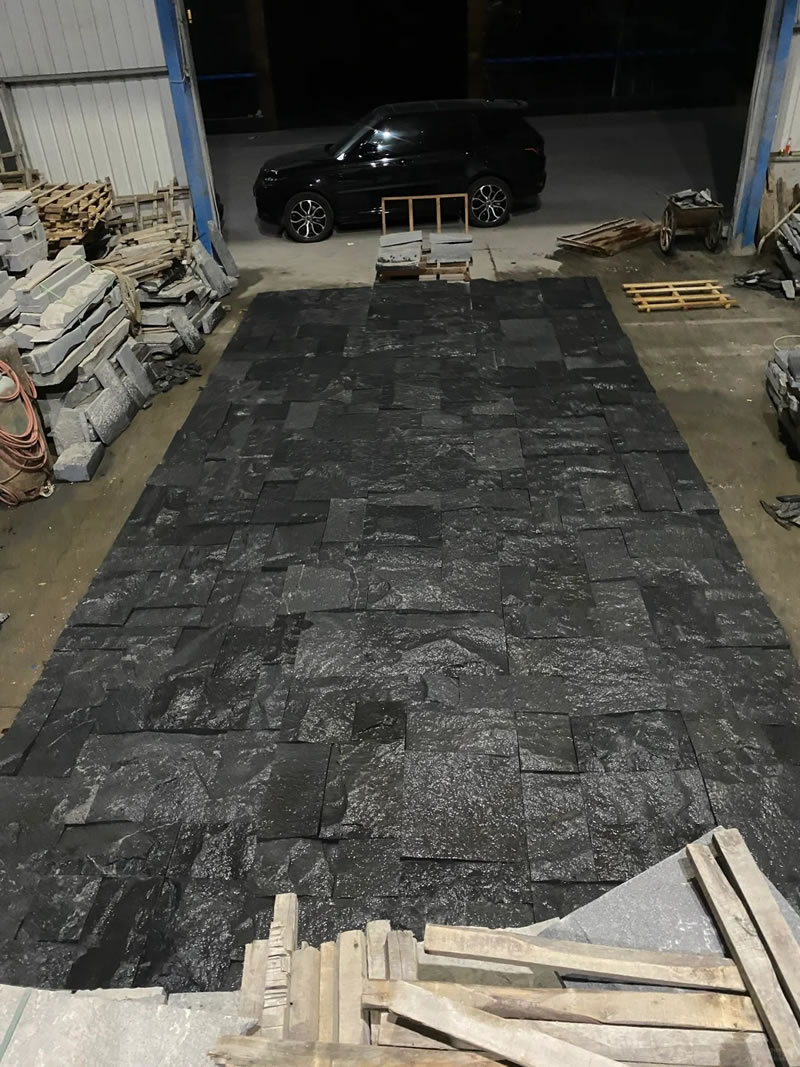 black granite pavers