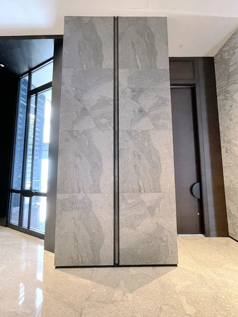 Grey granite cladding