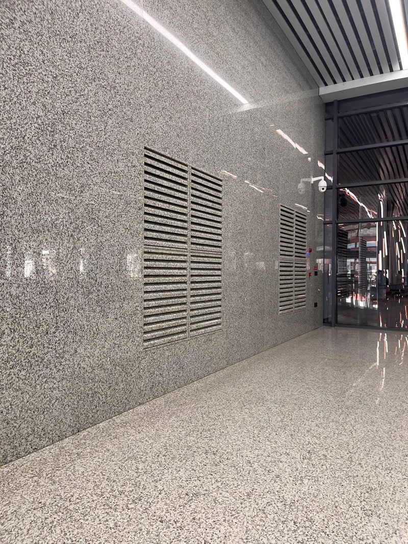Grey granite cladding