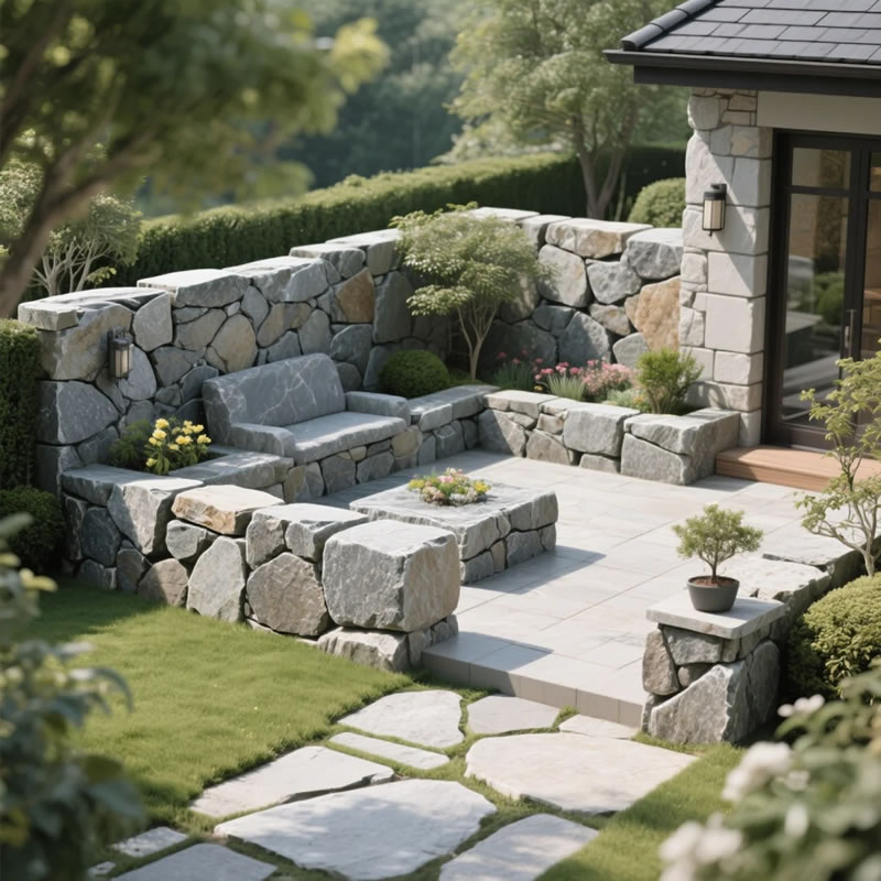 Tumbled Granite Paving for Gardens