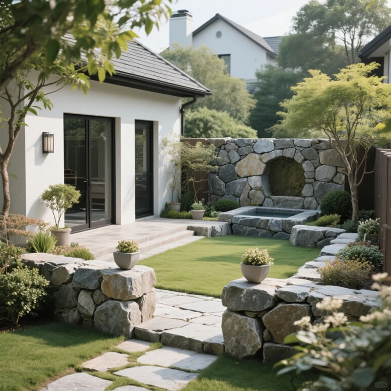 Tumbled Granite Paving for Gardens