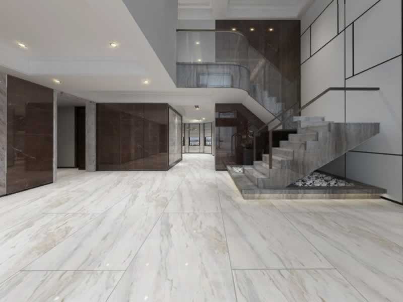 Volakas White Marble Tile Flooring