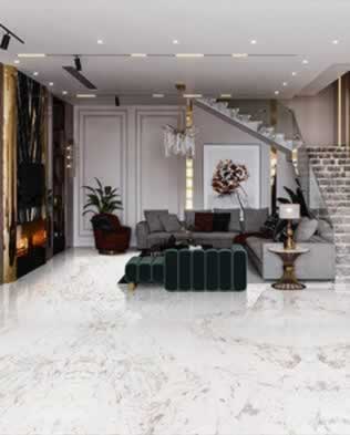 Volakas White Marble Tile Flooring